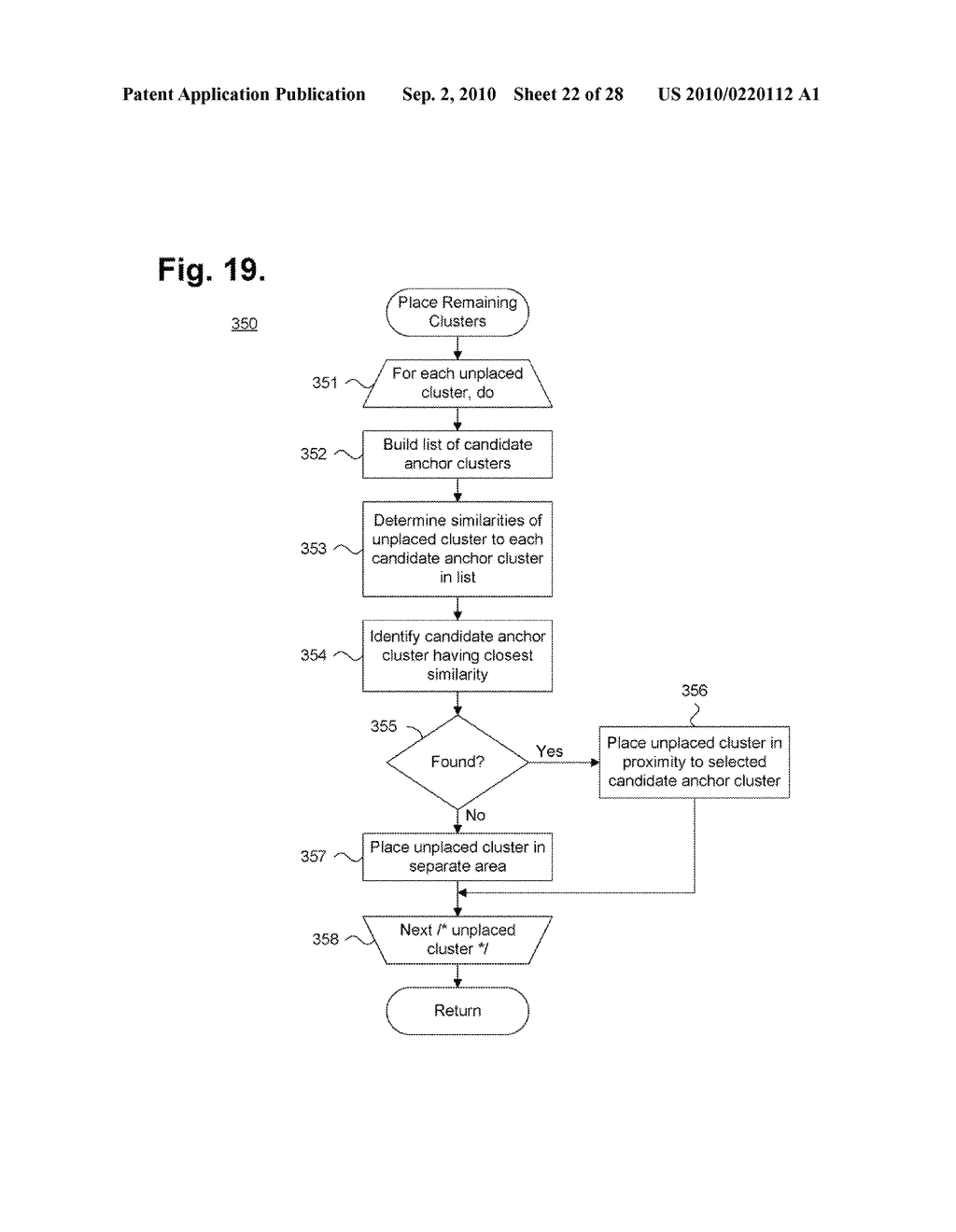 System and Method for Grouping Cluster Spines Into a Two-Dimensional Visual Display Space - diagram, schematic, and image 23