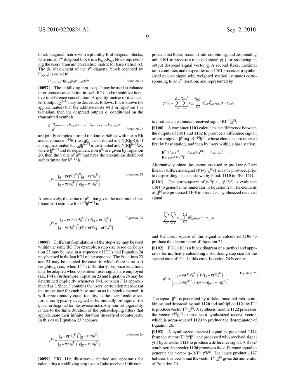 ITERATIVE INTERFERENCE CANCELLATION USING MIXED FEEDBACK WEIGHTS AND STABILIZING STEP SIZES - diagram, schematic, and image 26