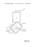 HANDHELD ELECTRONIC DEVICE HAVING TWO DEVICE MEMBERS SLIDABLE RELATIVE TO A BRIDGE diagram and image