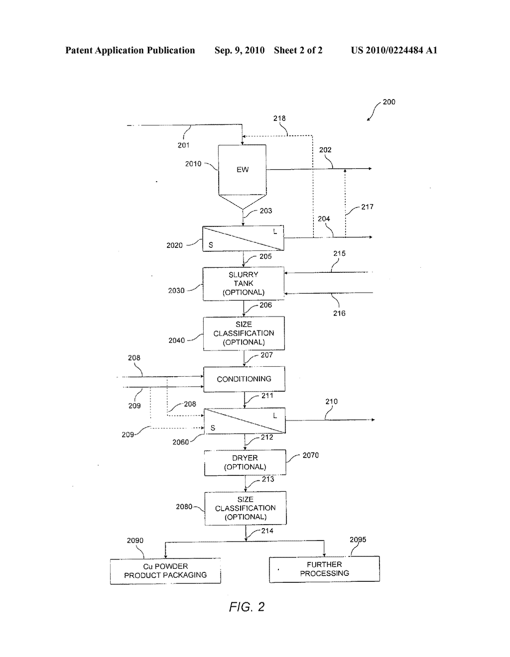 SYSTEM AND METHOD FOR PRODUCING COPPER POWDER BY ELECTROWINNING IN A FLOW-THROUGH ELECTROWINNING CELL - diagram, schematic, and image 03