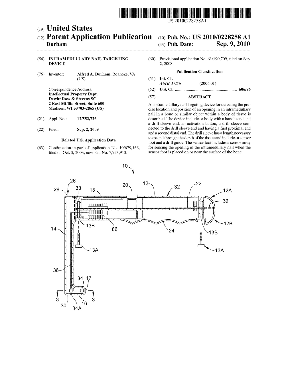 INTRAMEDULLARY NAIL TARGETING DEVICE - diagram, schematic, and image 01