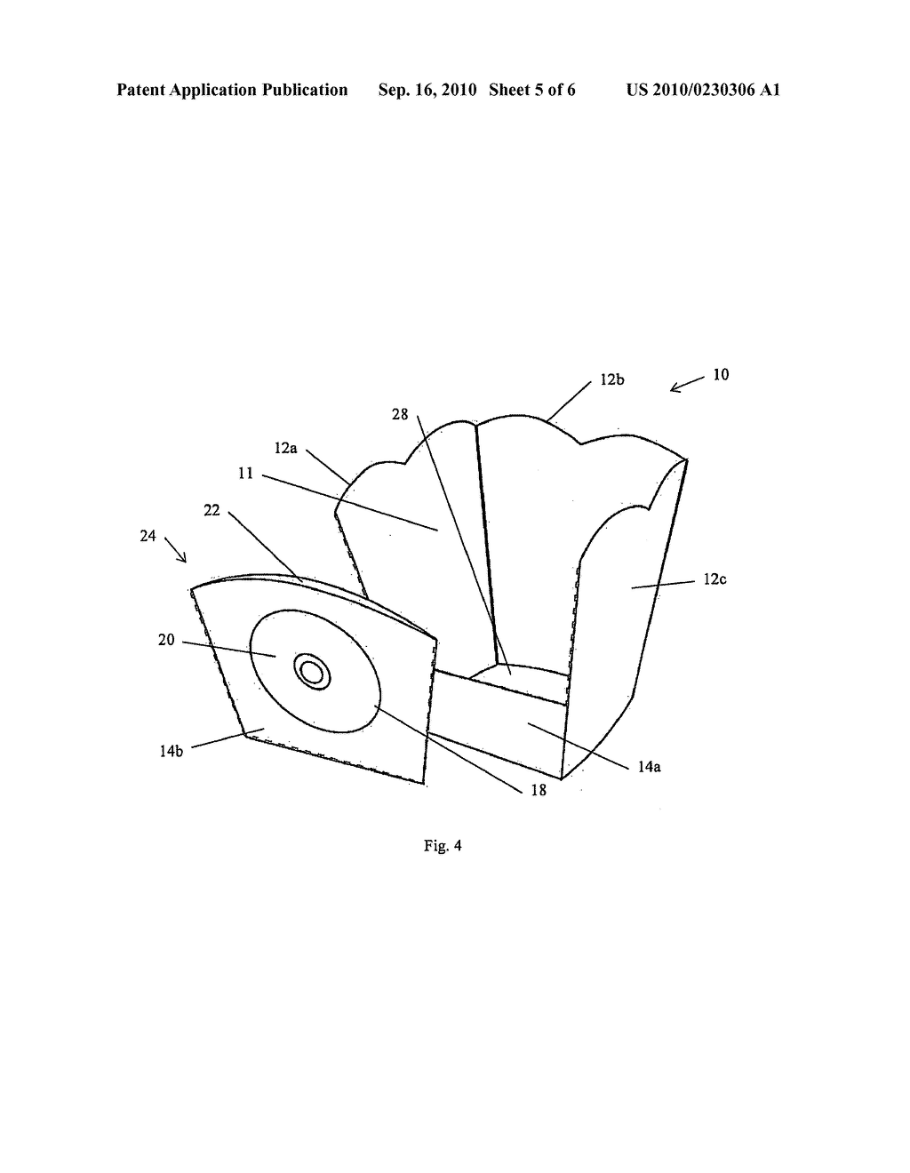 CONTAINER WITH A DETACHABLE POCKET FOR A PROMOTIONAL ITEM AND METHOD THEREOF - diagram, schematic, and image 06