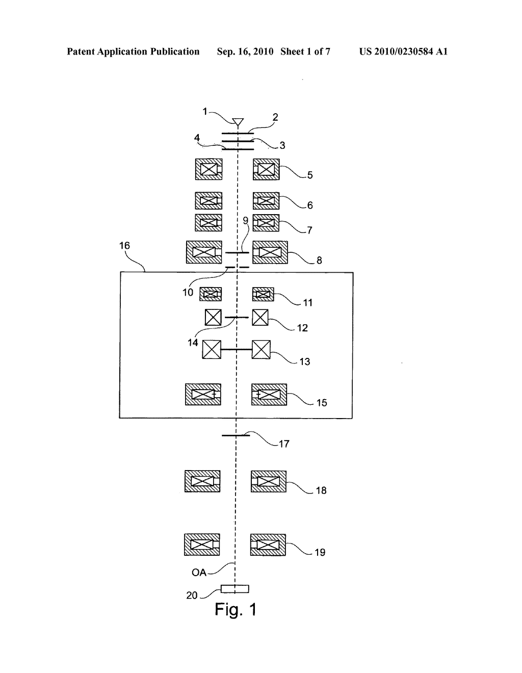 Method for setting an operating parameter of a particle beam device and a sample holder for performing the method - diagram, schematic, and image 02