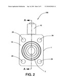 Ball valve with a flat mounting face diagram and image