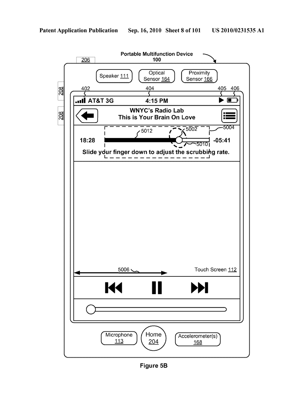 Device, Method, and Graphical User Interface for Moving a Current Position in Content at a Variable Scrubbing Rate - diagram, schematic, and image 09