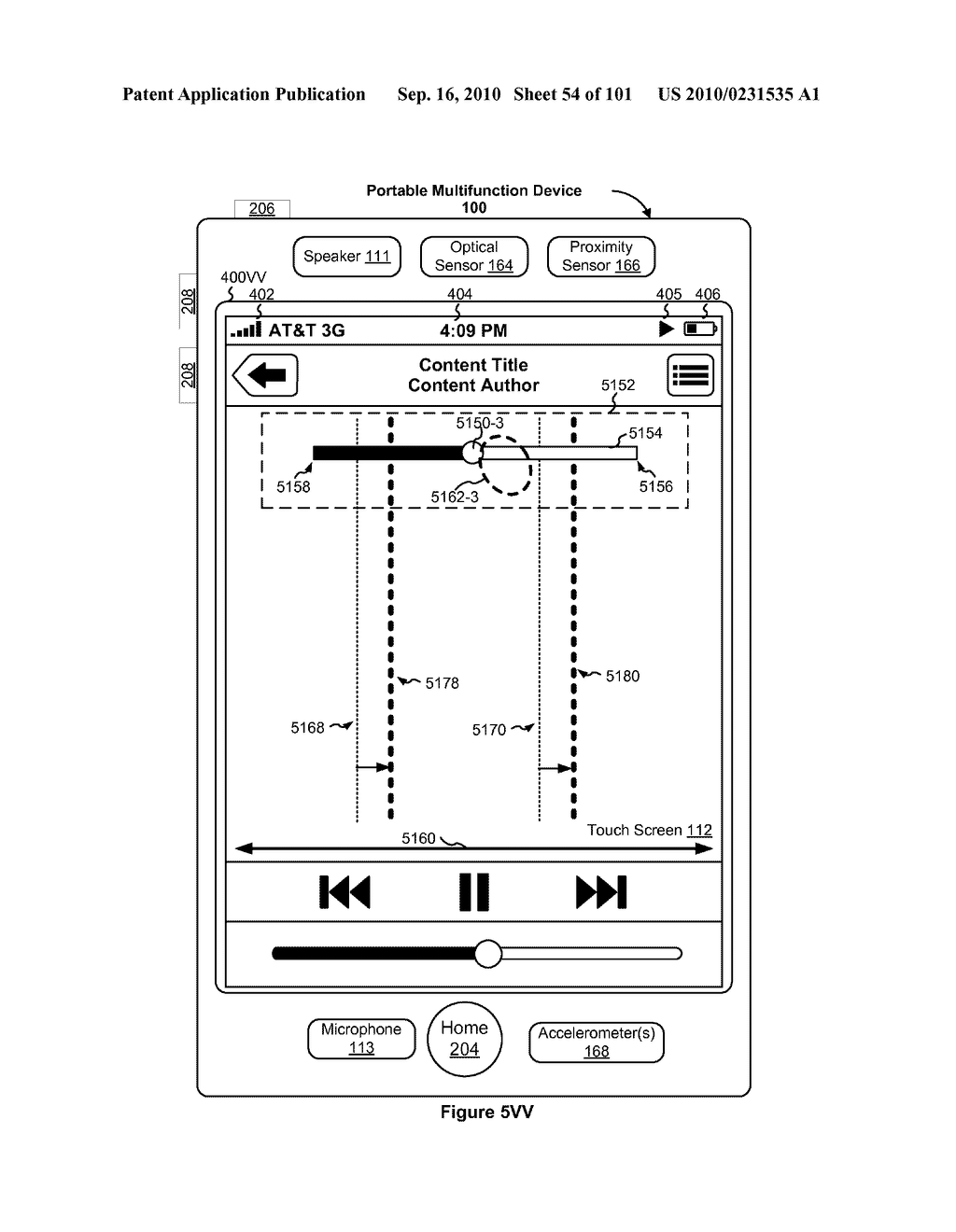 Device, Method, and Graphical User Interface for Moving a Current Position in Content at a Variable Scrubbing Rate - diagram, schematic, and image 55
