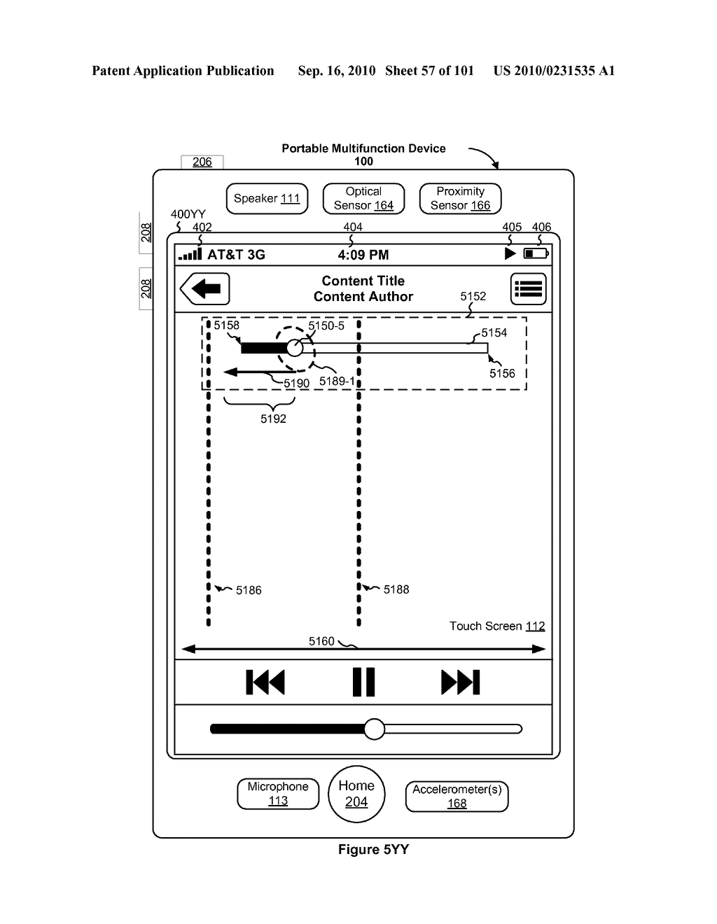 Device, Method, and Graphical User Interface for Moving a Current Position in Content at a Variable Scrubbing Rate - diagram, schematic, and image 58