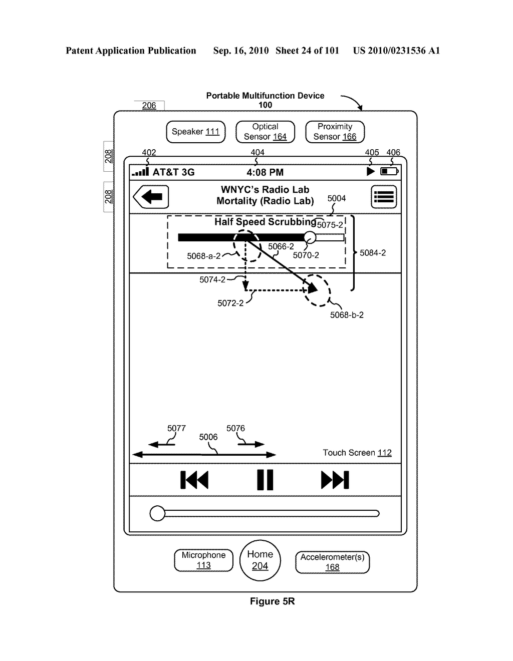 Device, Method, and Graphical User Interface for Moving a Current Position in Content at a Variable Scrubbing Rate - diagram, schematic, and image 25
