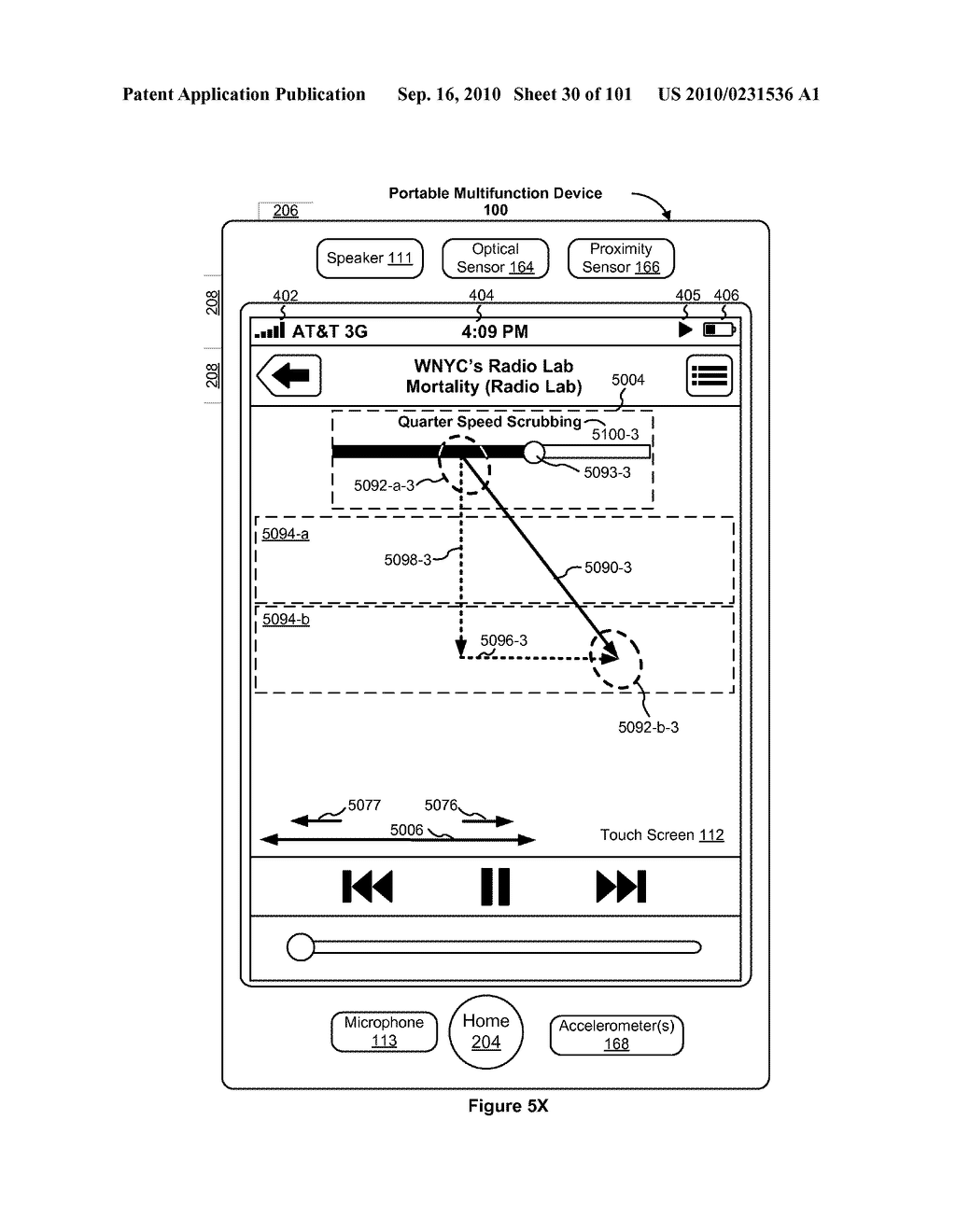 Device, Method, and Graphical User Interface for Moving a Current Position in Content at a Variable Scrubbing Rate - diagram, schematic, and image 31