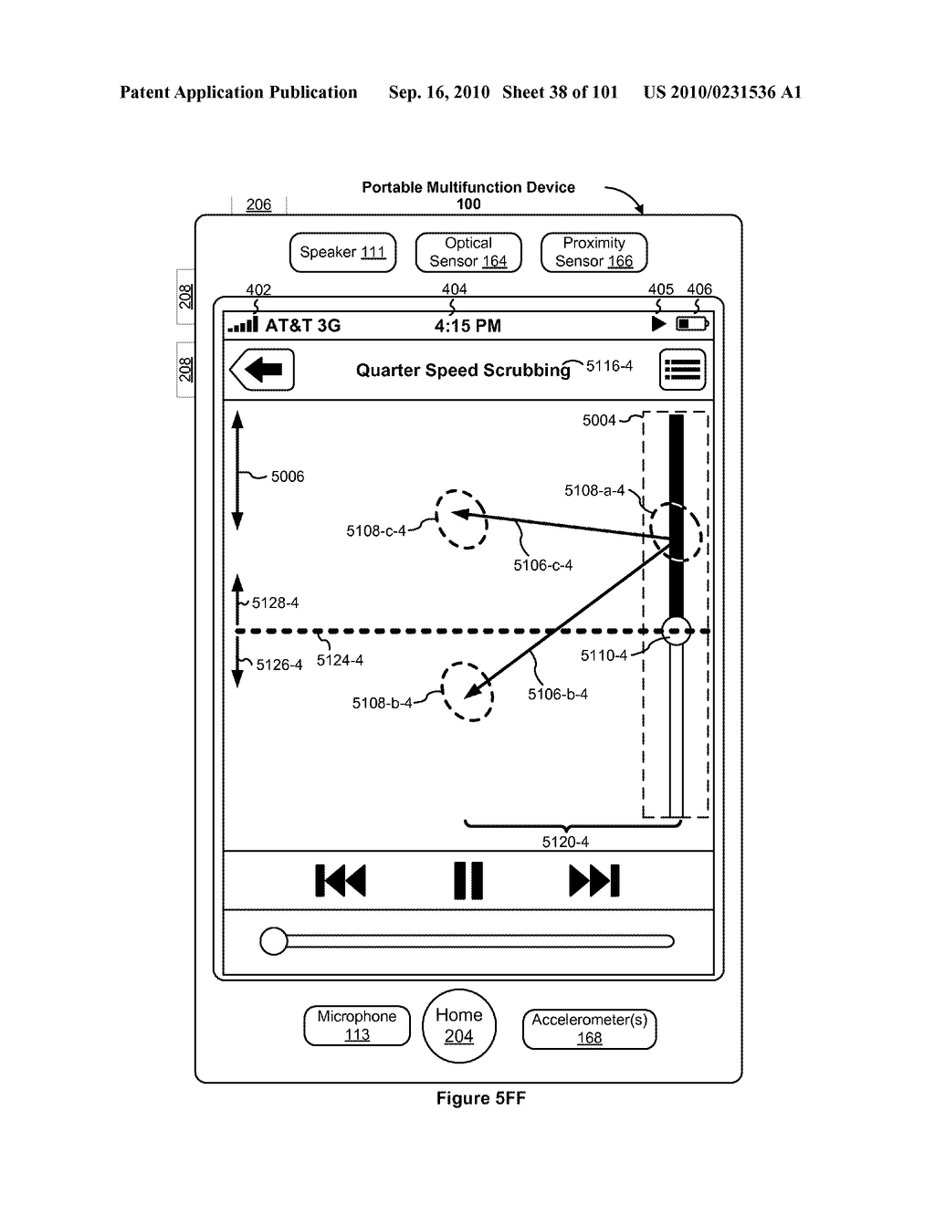 Device, Method, and Graphical User Interface for Moving a Current Position in Content at a Variable Scrubbing Rate - diagram, schematic, and image 39