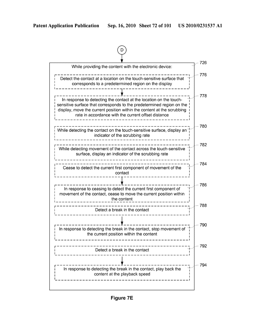 Device, Method, and Graphical User Interface for Moving a Current Position in Content at a Variable Scrubbing Rate - diagram, schematic, and image 73