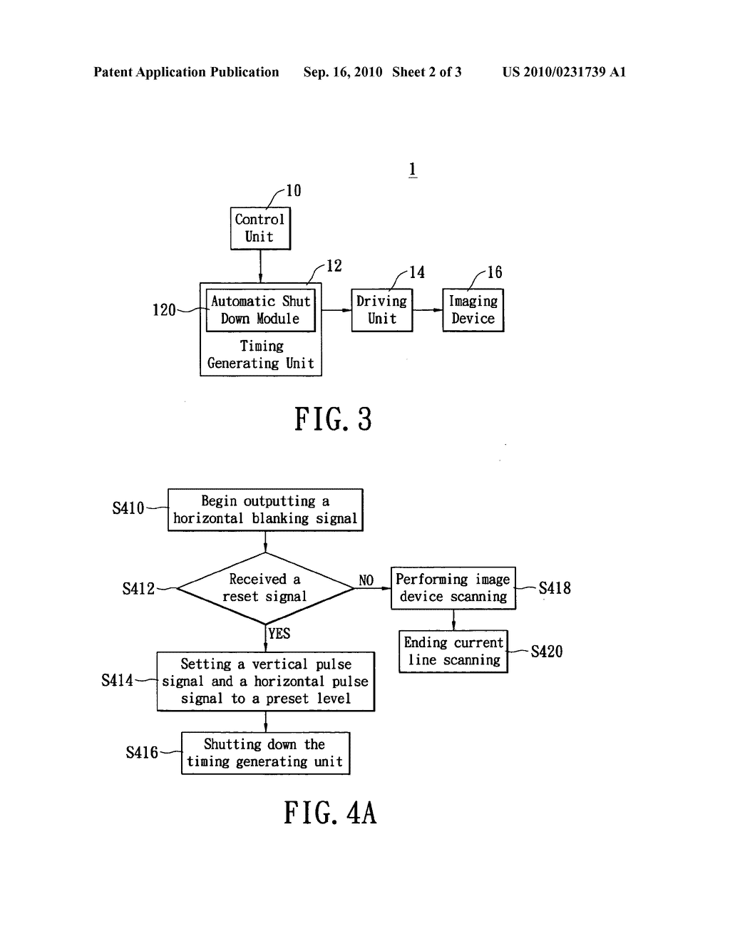 Method for shutting down a timing generating unit, a method for shutting down a digital image-capturing device, and a digital image-capturing device - diagram, schematic, and image 03