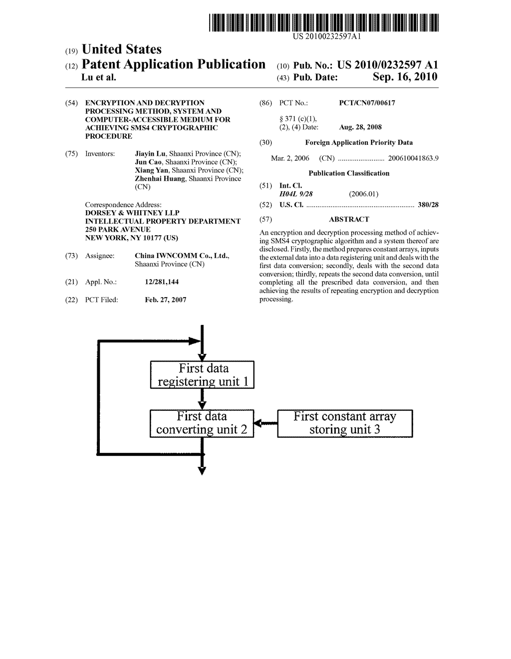ENCRYPTION AND DECRYPTION PROCESSING METHOD, SYSTEM AND COMPUTER-ACCESSIBLE MEDIUM FOR ACHIEVING SMS4 CRYPTOGRAPHIC PROCEDURE - diagram, schematic, and image 01