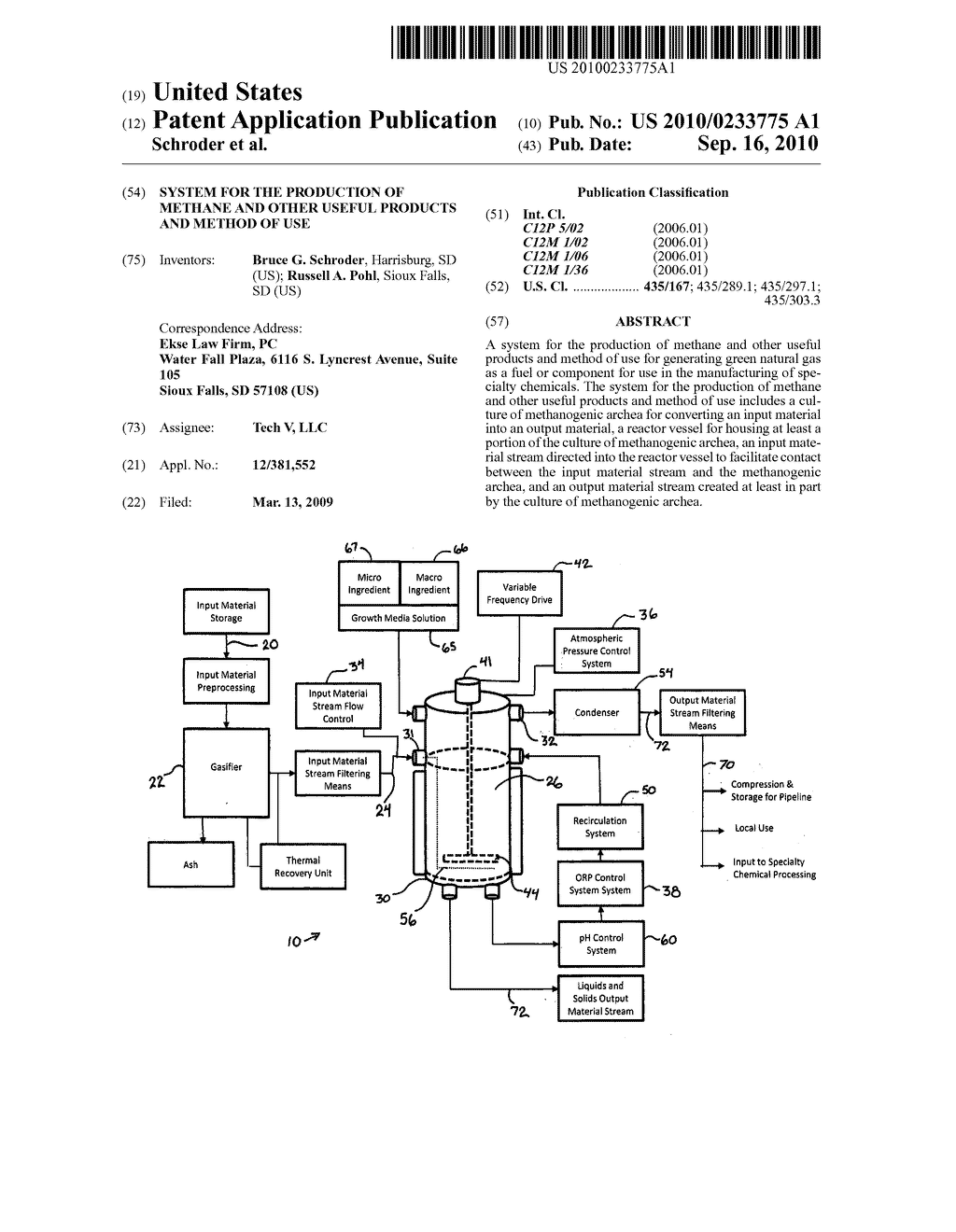 System for the production of methane and other useful products and method of use - diagram, schematic, and image 01