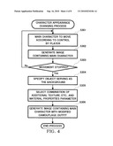 Video Image Generating Device, Character Appearance Changing Method, Information Recording Medium, and Program diagram and image