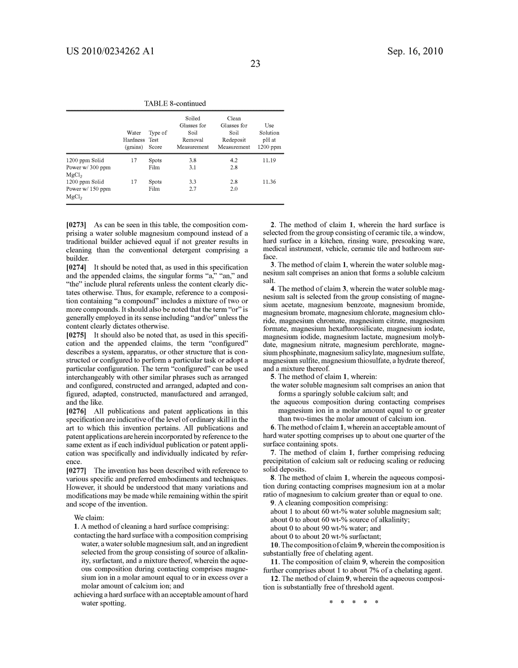 CLEANING COMPOSITIONS CONTAINING WATER SOLUBLE MAGNESIUM COMPOUNDS AND METHODS OF USING THEM - diagram, schematic, and image 40