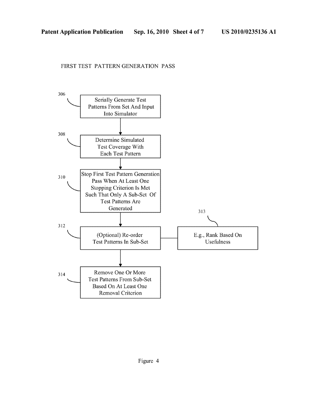 SYSTEM AND METHOD FOR AUTOMATICALLY GENERATING TEST PATTERNS FOR AT-SPEED STRUCTURAL TEST OF AN INTEGRATED CIRCUIT DEVICE USING AN INCREMENTAL APPROACH TO REDUCE TEST PATTERN COUNT - diagram, schematic, and image 05