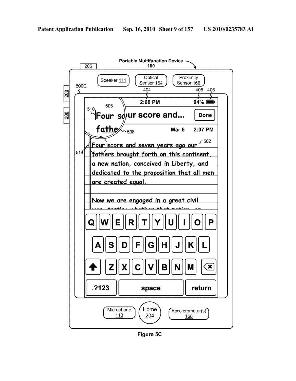 Methods and Graphical User Interfaces for Editing on a Multifunction Device with a Touch Screen Display - diagram, schematic, and image 10
