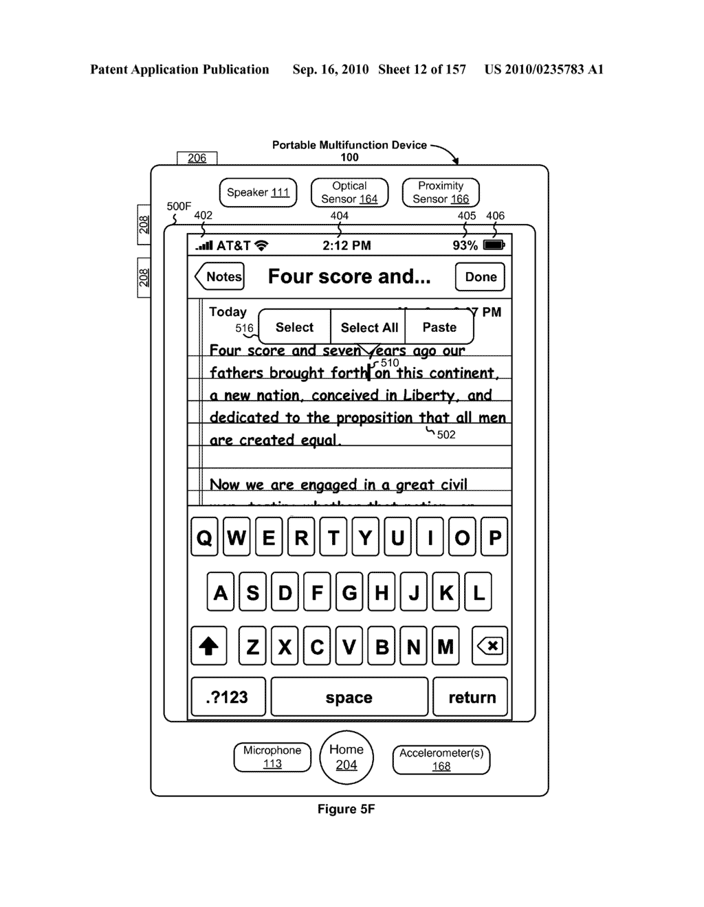 Methods and Graphical User Interfaces for Editing on a Multifunction Device with a Touch Screen Display - diagram, schematic, and image 13