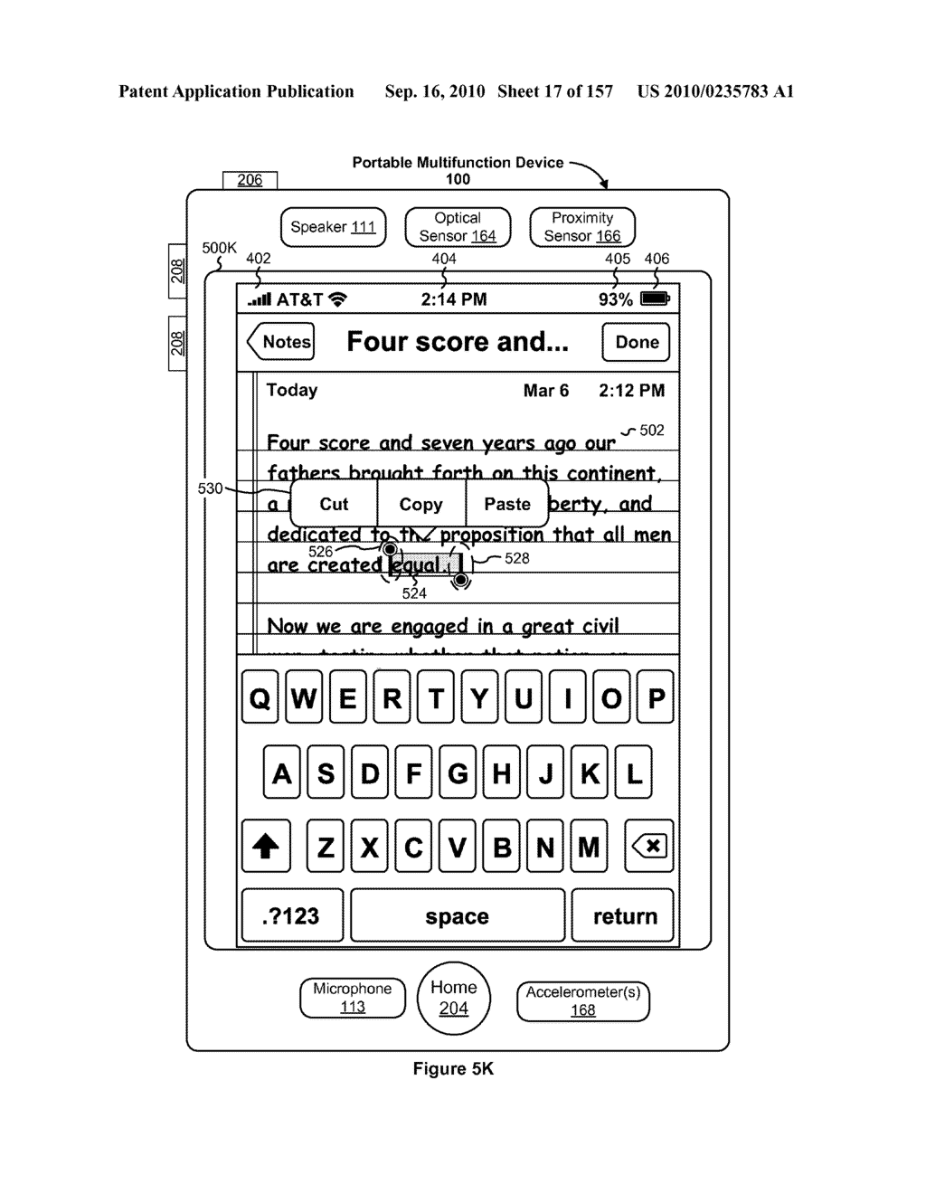 Methods and Graphical User Interfaces for Editing on a Multifunction Device with a Touch Screen Display - diagram, schematic, and image 18