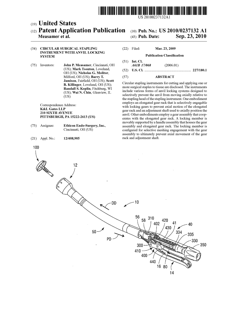 CIRCULAR SURGICAL STAPLING INSTRUMENT WITH ANVIL LOCKING SYSTEM - diagram, schematic, and image 01