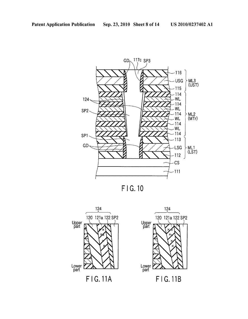 SEMICONDUCTOR MEMORY DEVICE HAVING THREE-DIMENSIONALLY ARRANGED MEMORY CELLS, AND MANUFACTURING METHOD THEREOF - diagram, schematic, and image 09