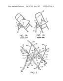 FOLDING FRAME FOR A FOLDING CHAIR WITH SEAT BACK AND SEAT COVER. diagram and image