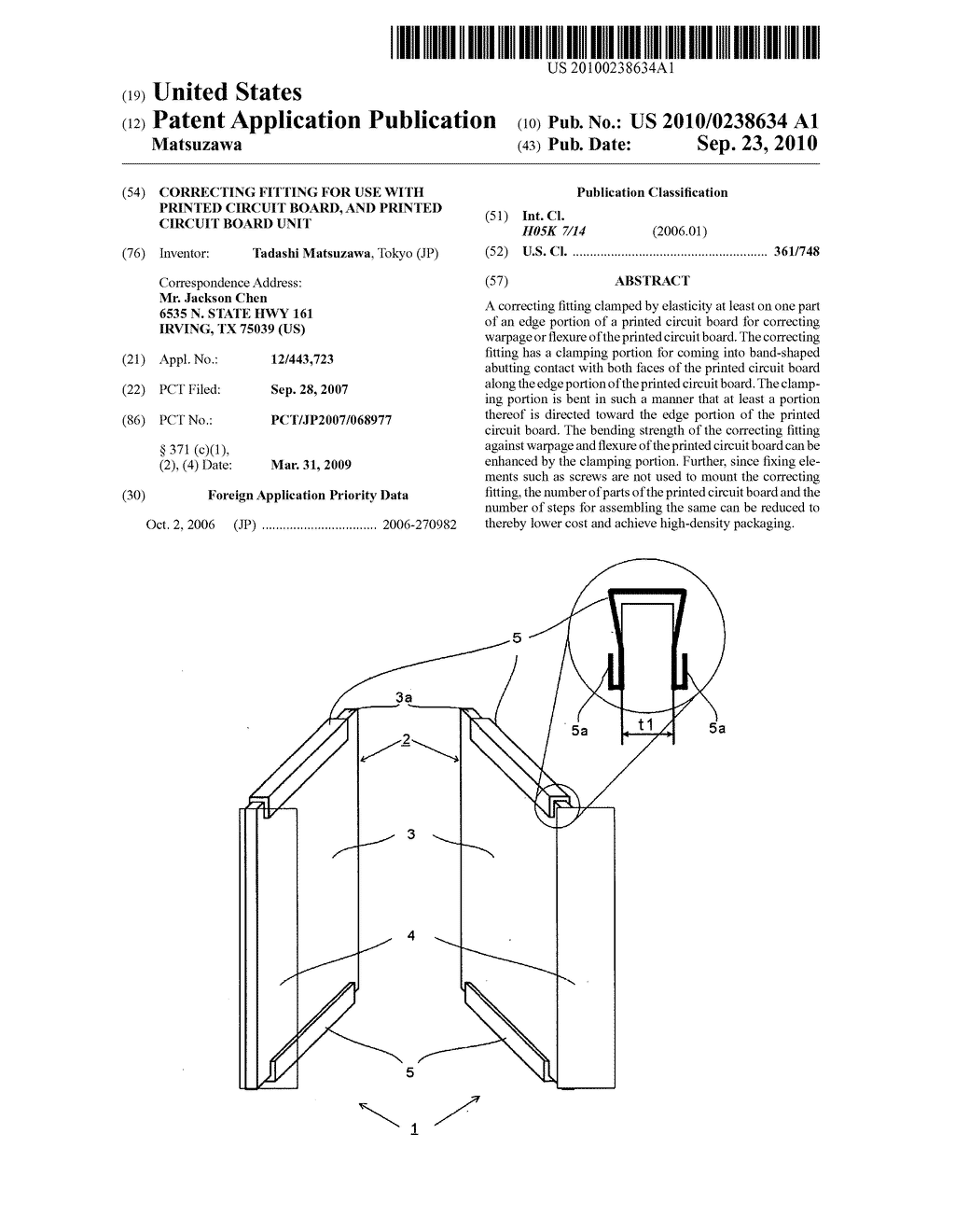 CORRECTING FITTING FOR USE WITH PRINTED CIRCUIT BOARD, AND PRINTED CIRCUIT BOARD UNIT - diagram, schematic, and image 01