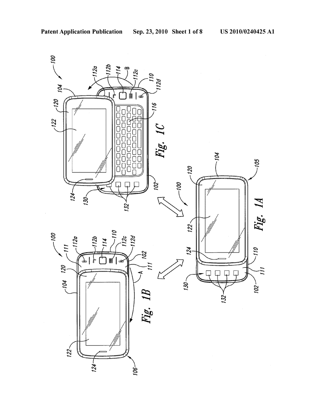 MOBILE DEVICE HAVING A MOVABLE DISPLAY AND ASSOCIATED SYSTEMS AND METHODS - diagram, schematic, and image 02