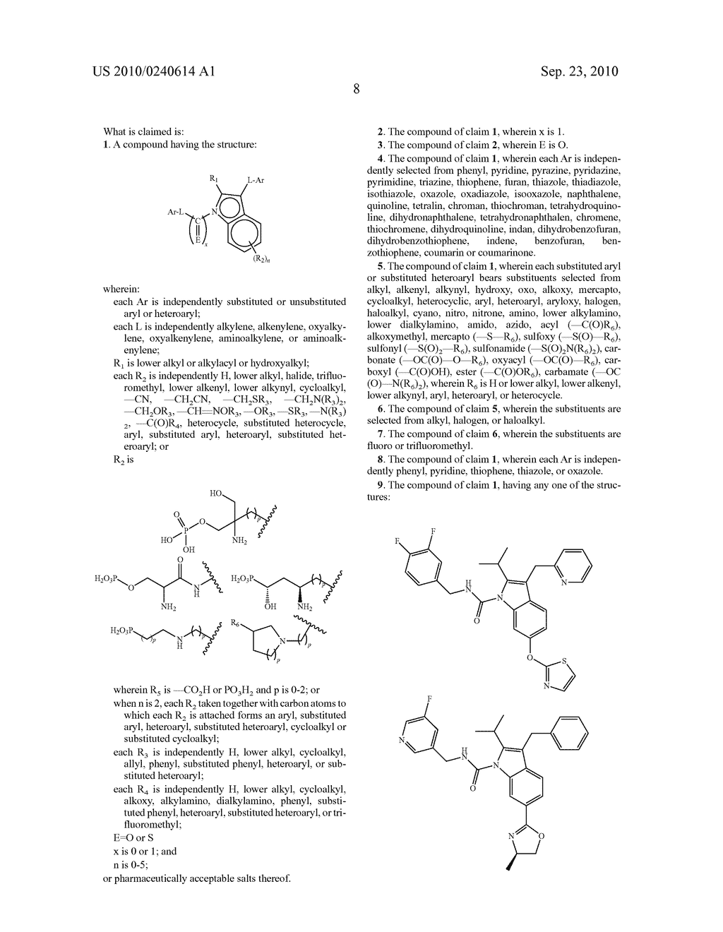 Indole Compounds Bearing Aryl or Heteroaryl Groups Having Sphingosine 1-Phosphate (S1P) Receptor Biological Activity - diagram, schematic, and image 09