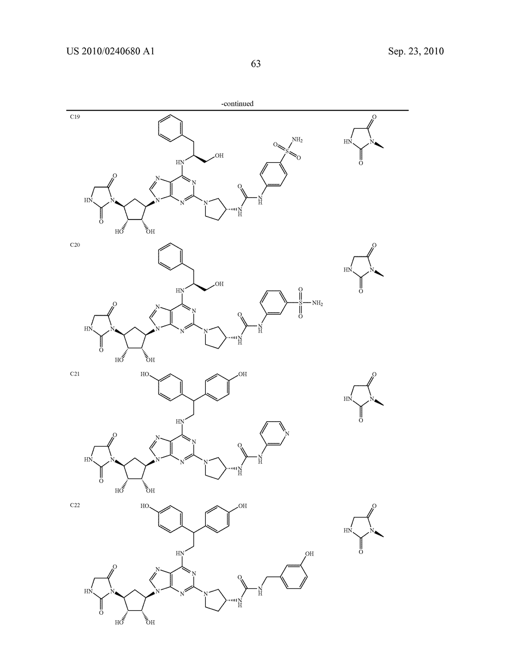 Purine derivatives as a2a agonists - diagram, schematic, and image 64