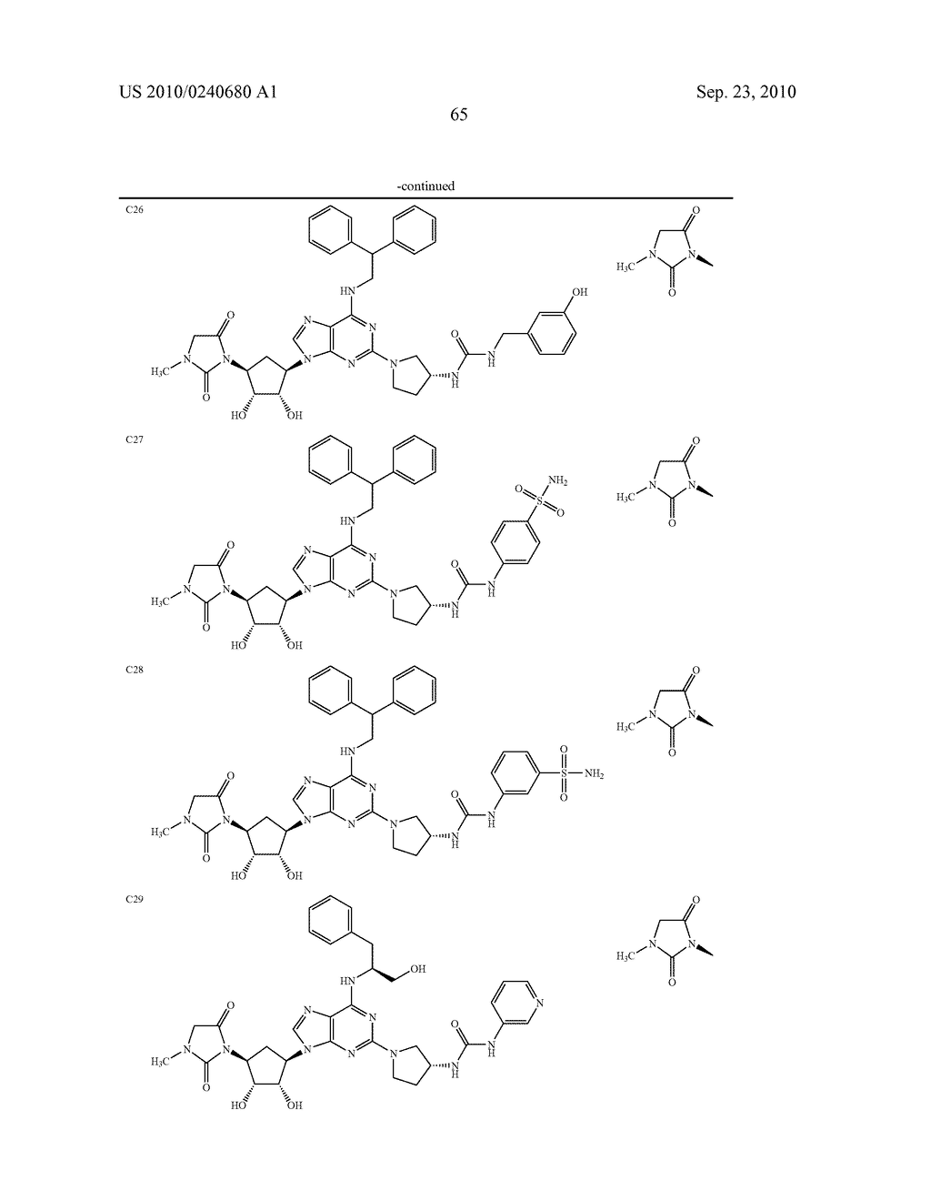Purine derivatives as a2a agonists - diagram, schematic, and image 66