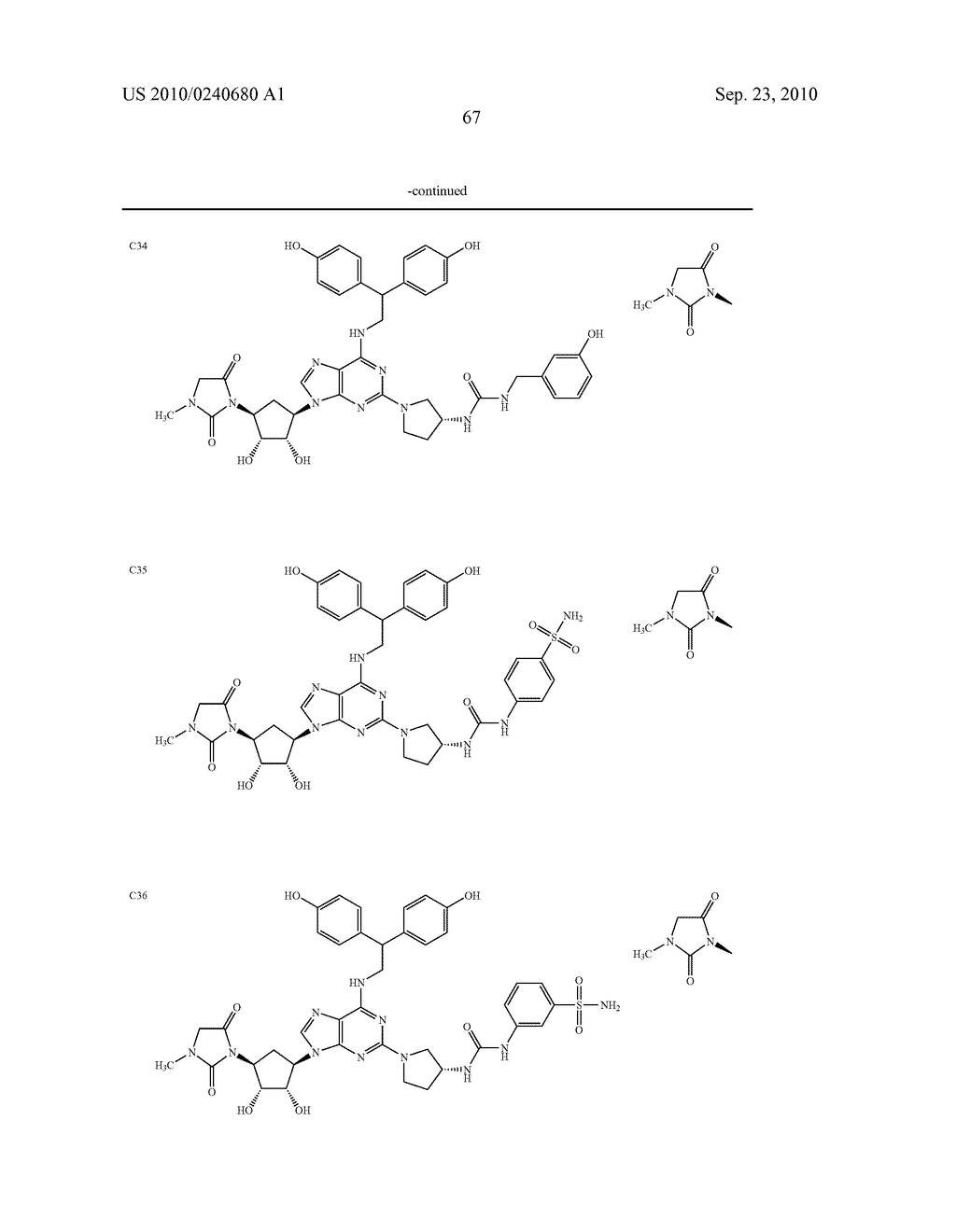 Purine derivatives as a2a agonists - diagram, schematic, and image 68