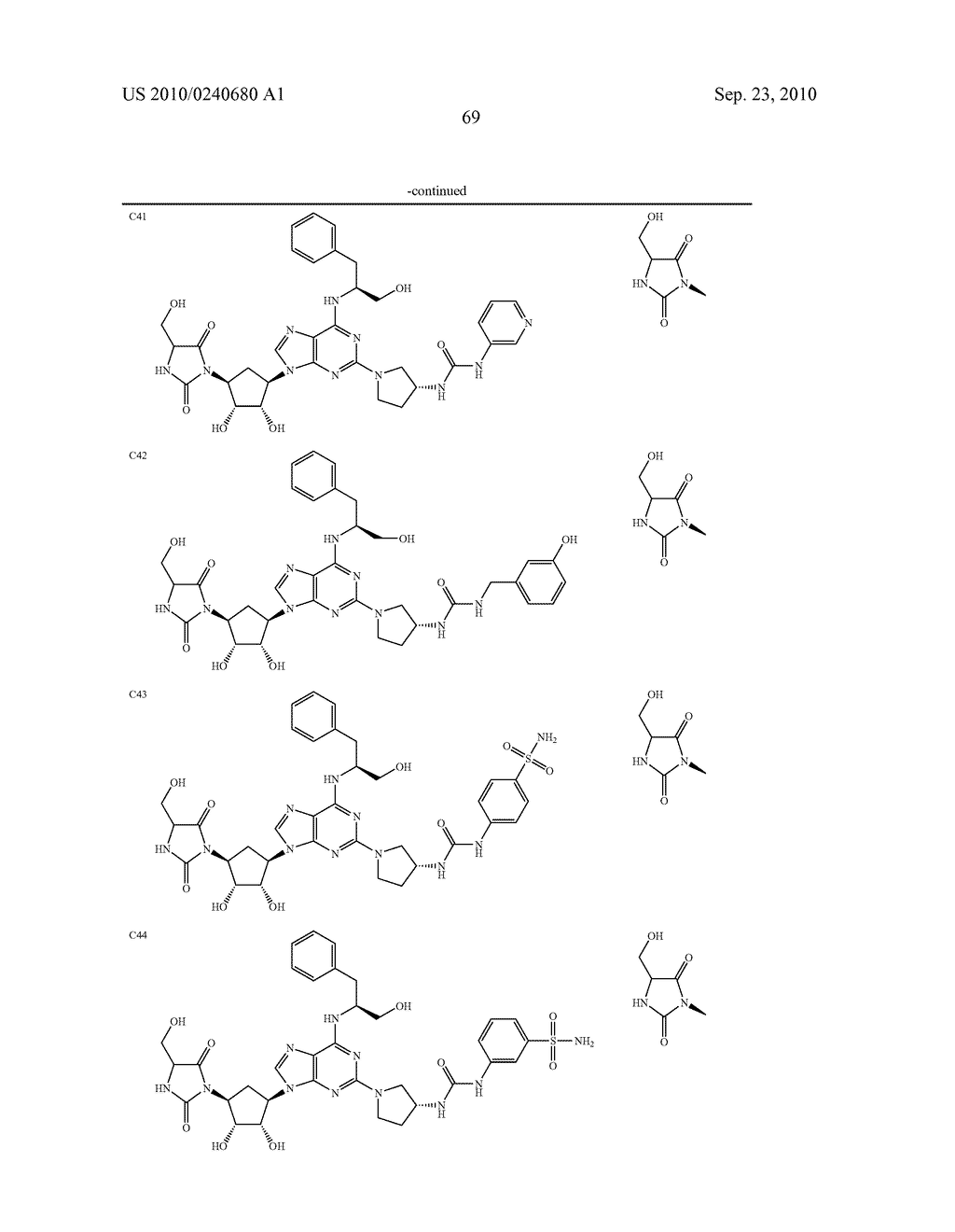 Purine derivatives as a2a agonists - diagram, schematic, and image 70