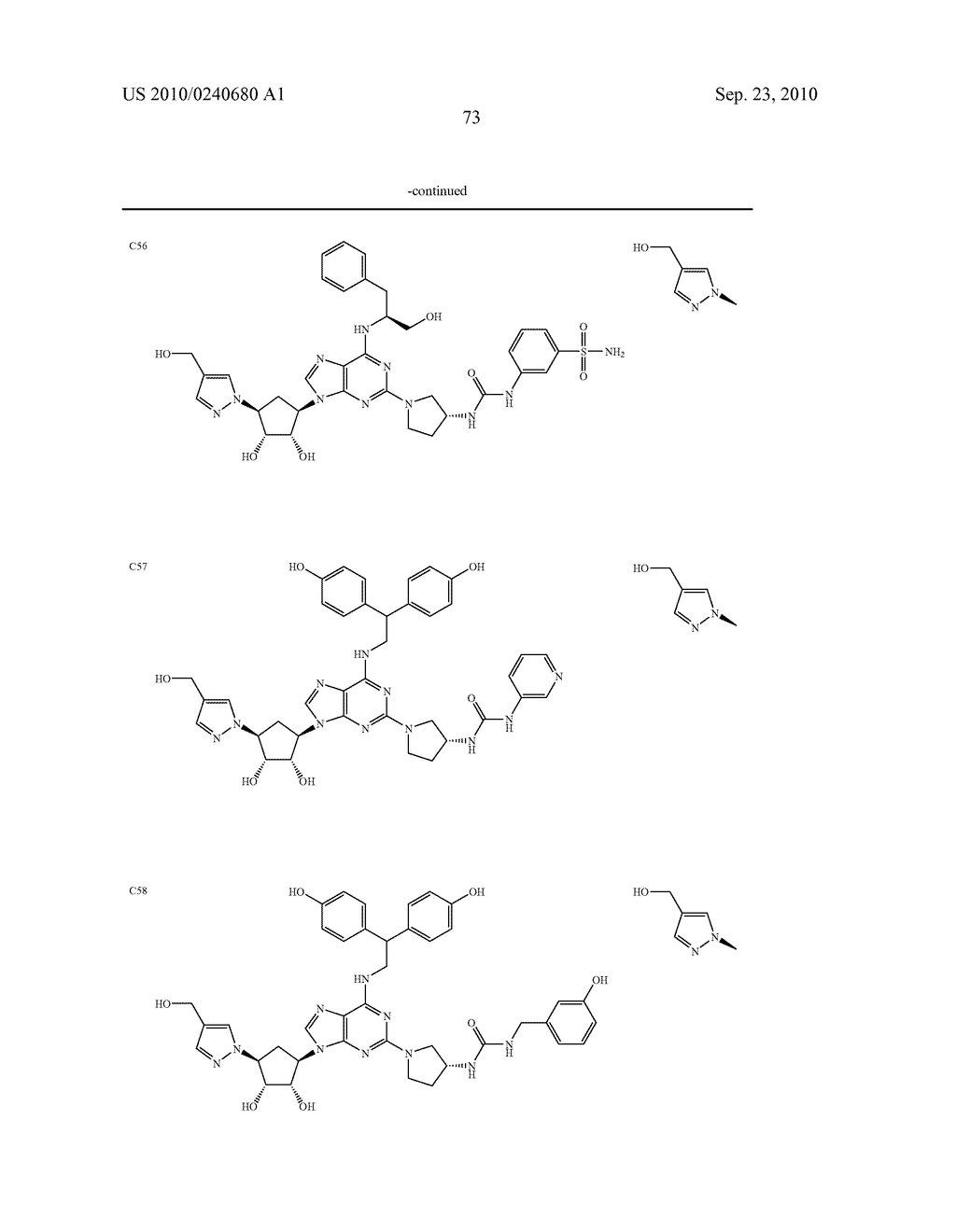 Purine derivatives as a2a agonists - diagram, schematic, and image 74