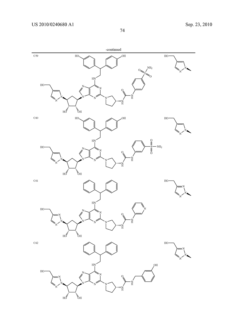 Purine derivatives as a2a agonists - diagram, schematic, and image 75