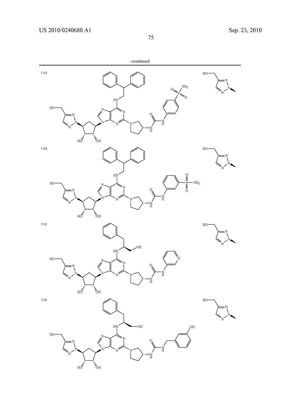 Purine derivatives as a2a agonists - diagram, schematic, and image 76