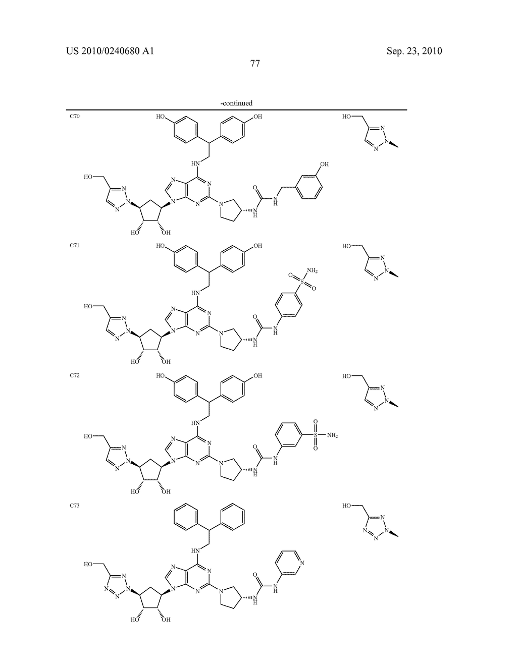 Purine derivatives as a2a agonists - diagram, schematic, and image 78