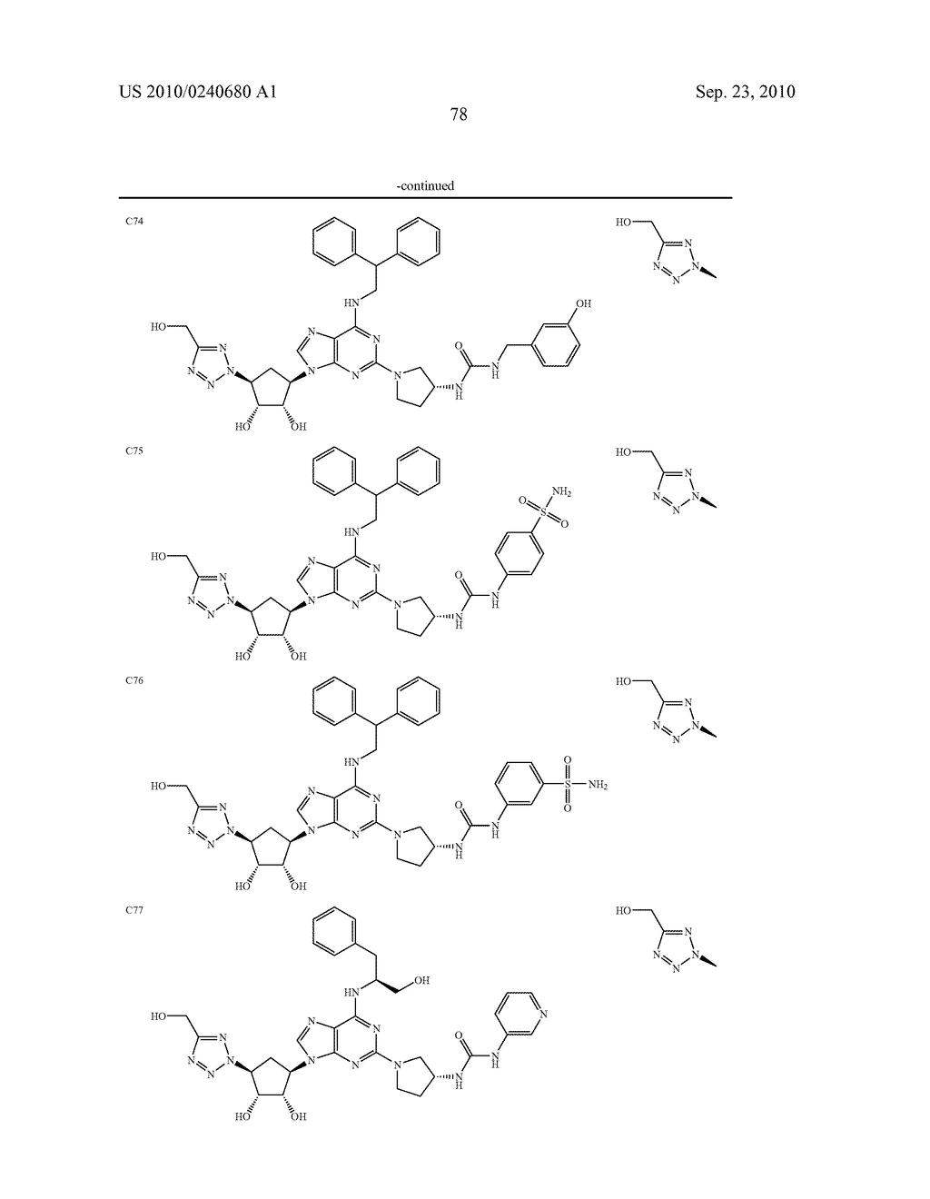 Purine derivatives as a2a agonists - diagram, schematic, and image 79