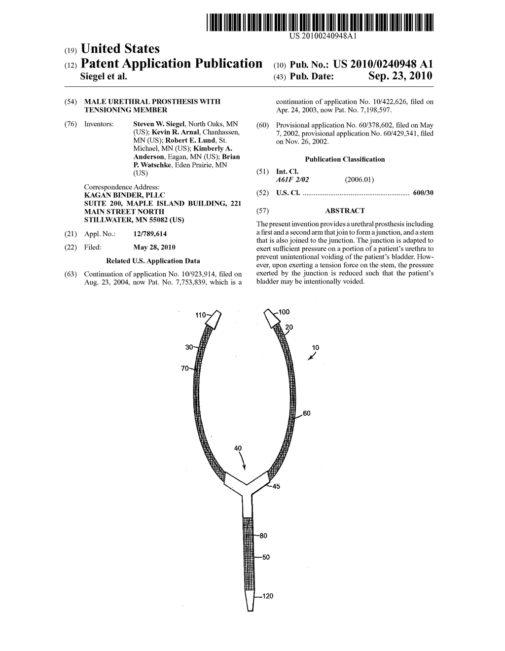 MALE URETHRAL PROSTHESIS WITH TENSIONING MEMBER - diagram, schematic, and image 01