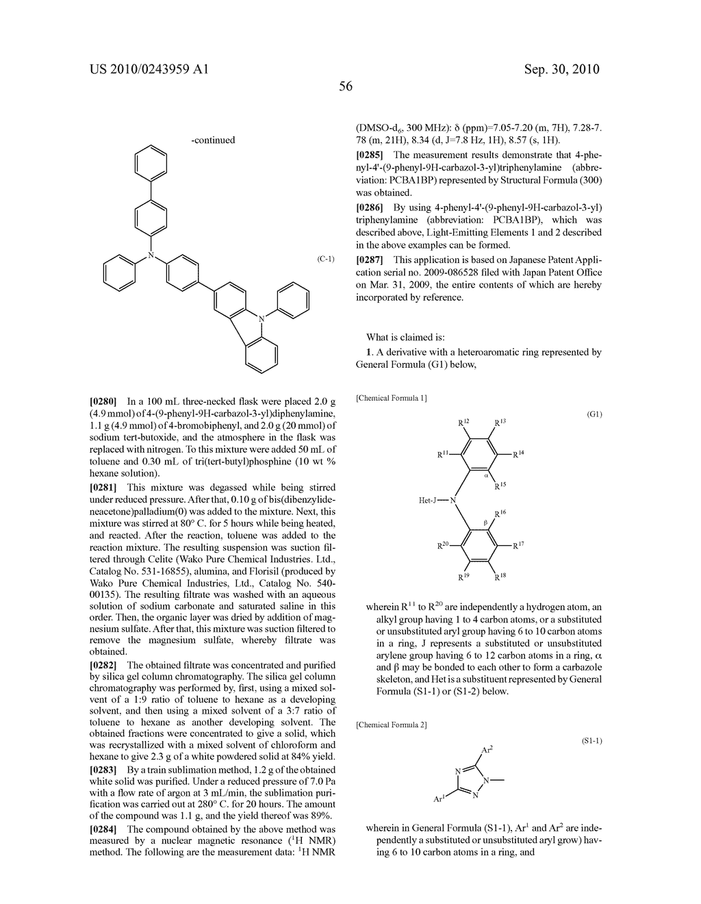 Derivative With Heteroaromatic Ring, and Light-Emitting Element, Light-Emitting Device, Lighting Device, and Electronic Device Using Derivative With Heteroaromatic Ring - diagram, schematic, and image 76