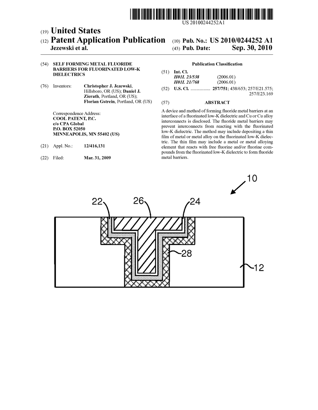 Self Forming Metal Fluoride Barriers for Fluorinated Low-K Dielectrics - diagram, schematic, and image 01