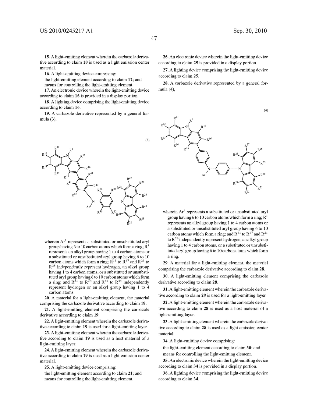 CARBAZOLE DERIVATIVE, LIGHT-EMITTING ELEMENT MATERIAL, LIGHT-EMITTING ELEMENT, LIGHT-EMITTING DEVICE, ELECTRONIC DEVICE, AND LIGHTING DEVICE - diagram, schematic, and image 75