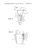 Lighting fixture having a latching system and an auxiliary emergency light diagram and image