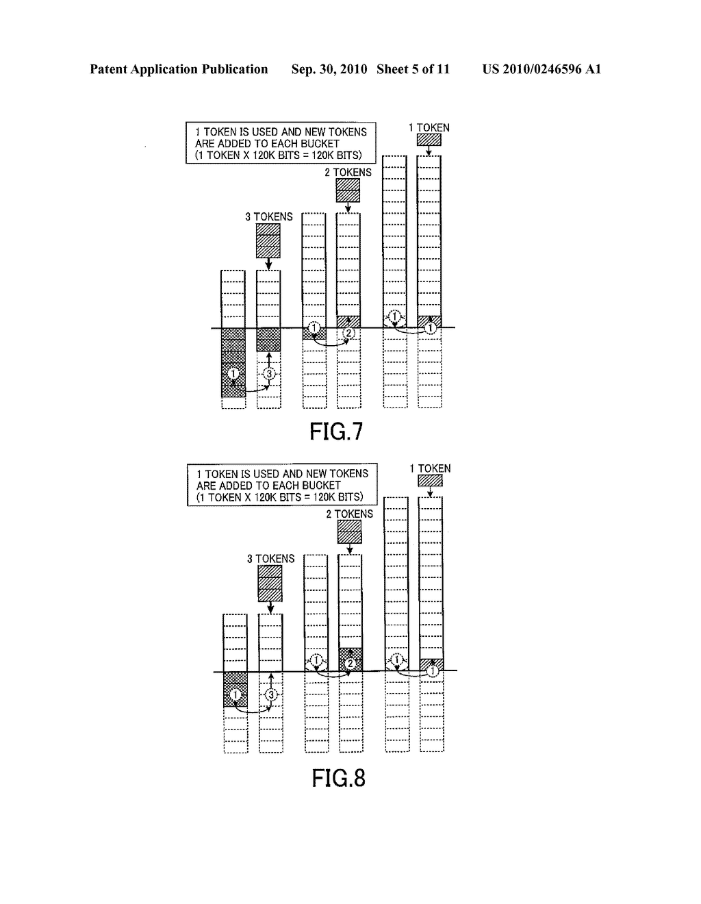 CONTROL OF PACKET BUFFER USING TOKEN BUCKETS WITH DIFFERENT TOKEN BUCKET SIZES - diagram, schematic, and image 06