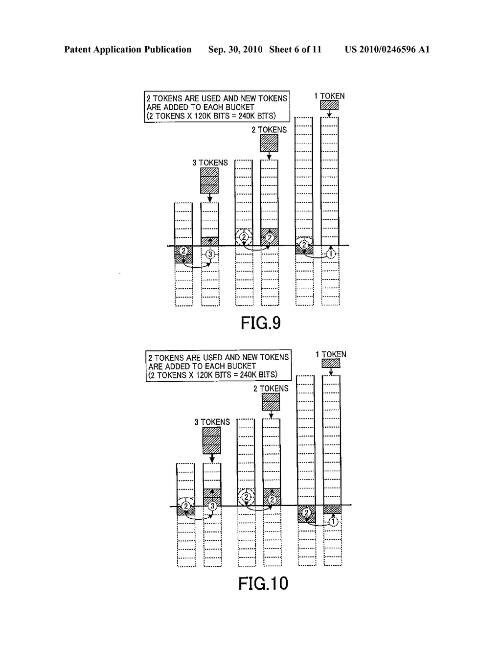 CONTROL OF PACKET BUFFER USING TOKEN BUCKETS WITH DIFFERENT TOKEN BUCKET SIZES - diagram, schematic, and image 07