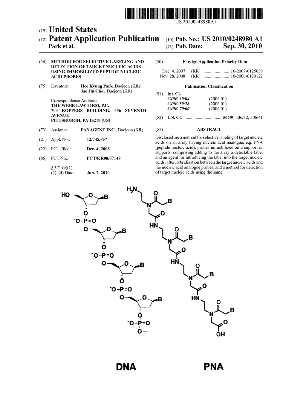 Method for Selective Labeling and Detection of Target Nucleic Acids Using Immobilized Peptide Nucleic Acid Probes - diagram, schematic, and image 01