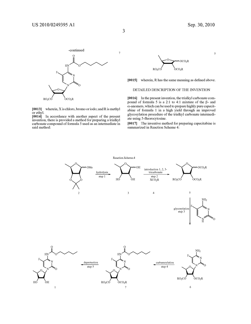 METHODS FOR PREPARING CAPECITABINE AND BETA-ANOMER-RICH TRIALKYL CARBONATE COMPOUND USED THEREIN - diagram, schematic, and image 04