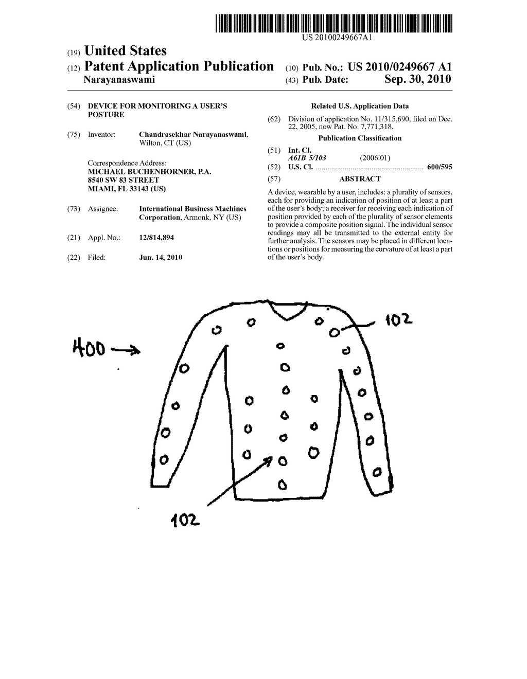 DEVICE FOR MONITORING A USER'S POSTURE - diagram, schematic, and image 01