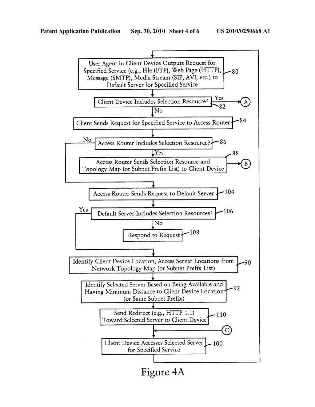 ARRANGEMENT FOR SELECTING A SERVER TO PROVIDE DISTRIBUTED SERVICES FROM AMONG MULTIPLE SERVERS BASED ON A LOCATION OF A CLIENT DEVICE - diagram, schematic, and image 05